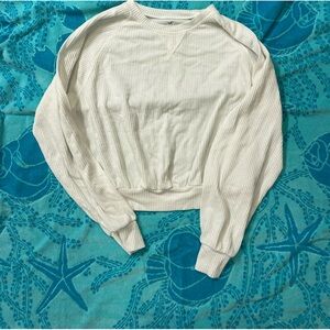 Hollister white ribbed long sleeve